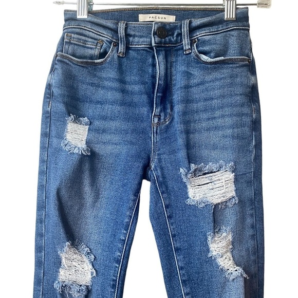 Pacsun High Rise Distressed Medium Wash Jegging Jean Size 23 - Picture 3 of 9